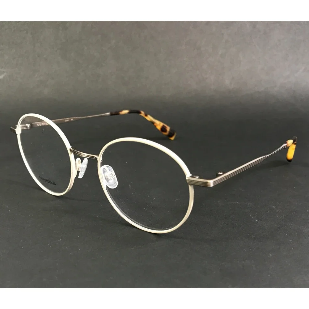 Gigi Studios Eyeglasses Frames 6917/0 NAPOLI Beige Gray Round Full Rim 48-19-145